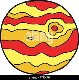 freehand drawn cartoon alien planet Stock Vector