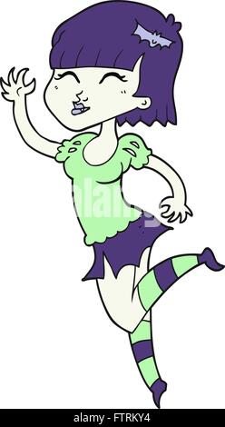 freehand drawn cartoon vampire girl Stock Vector