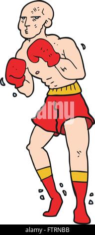 freehand drawn cartoon boxer Stock Vector