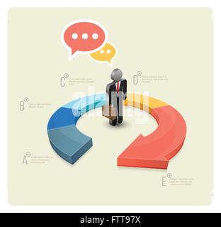 Continual circle arrow multicolor, graph, infographic, business plan, education, can use for business concept, education diagram Stock Vector