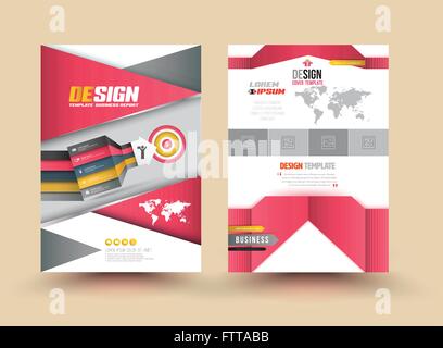 Template Cover with pieces of colored paper triangles. Use for book, brochure, flyer, poster, booklet, leaflet, cd cover design, Stock Vector