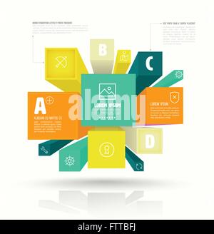 Vector cube box for business concepts with icons. can use for info-graphic, business report or plan, modern template, education Stock Vector