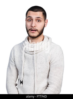 Young surprised handsome man Stock Photo