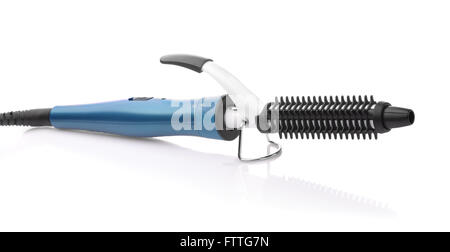 Electric curling iron isolated on white Stock Photo