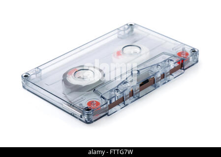 Audio cassette tape isolated on white Stock Photo