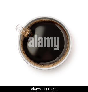 Top view of plastic coffee cup isolated on white Stock Photo