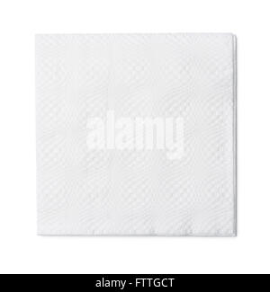 Top view of white paper napkin isolated on white Stock Photo