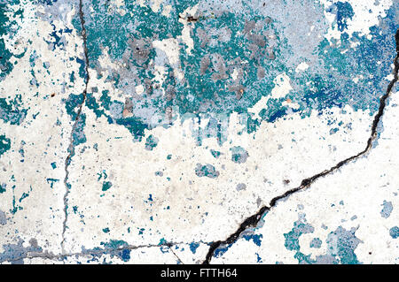 Cracked Painted Plaster Stock Photo