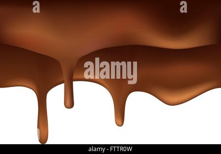 Chocolate creamy droplets on white background. vector Stock Vector