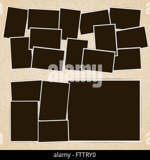 Old photo frame for album. Retro paper photograph vector. Vintage ...