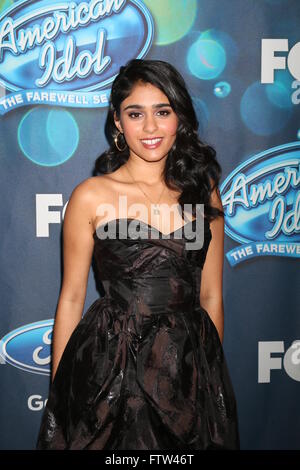 American Idol Farewell Season Finalist Party at the London Hotel - Arrivals  Featuring: Sonika Vaid Where: Los Angeles, California, United States When: 26 Feb 2016 Stock Photo