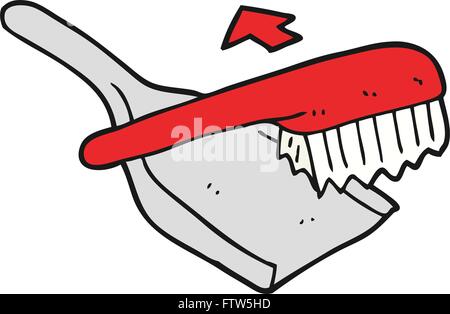 freehand drawn cartoon dust pan and brush Stock Vector