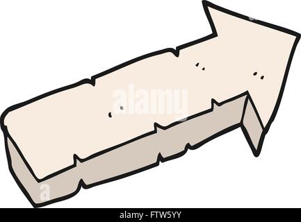 freehand drawn cartoon stone pointing arrow Stock Vector