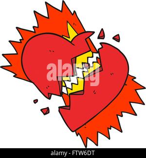 freehand drawn cartoon broken heart Stock Vector