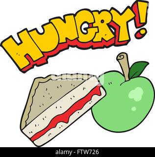 freehand drawn cartoon packed lunch Stock Vector