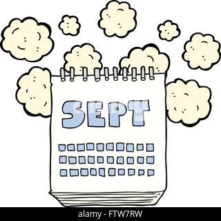 freehand drawn cartoon calendar showing month of September Stock Vector