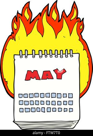 freehand drawn cartoon calendar showing month of may Stock Vector