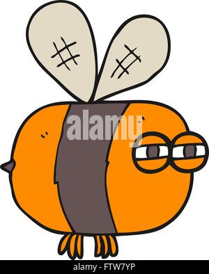 freehand drawn cartoon angry bee Stock Vector