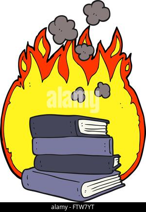 burning books cartoon Stock Vector Art & Illustration, Vector Image ...