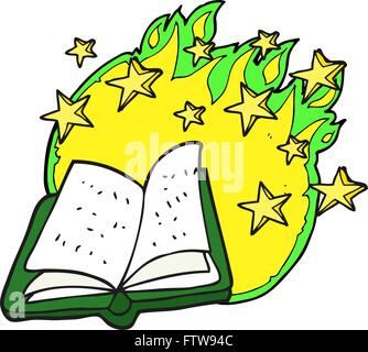 freehand drawn cartoon magic spell book Stock Vector