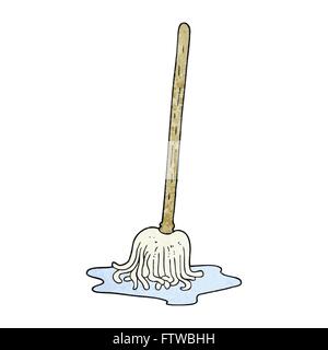 freehand textured cartoon mop Stock Vector