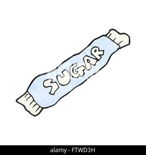 freehand textured cartoon packet of sugar Stock Vector