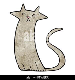 freehand textured cartoon cat Stock Vector