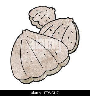 freehand textured cartoon oysters Stock Vector