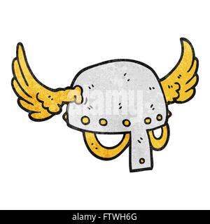 freehand textured cartoon winged helmet Stock Vector