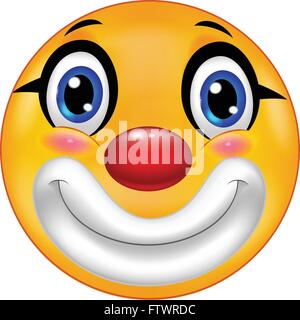 Clown emoticon smiley Stock Vector