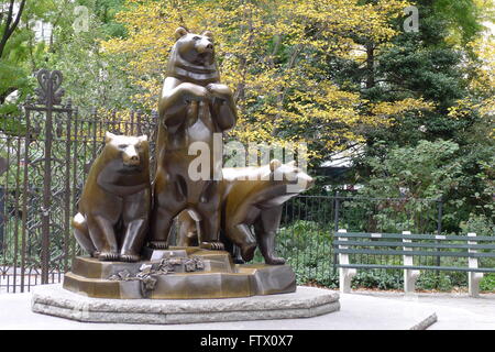 Three Bears in New York Central Park Stock Photo