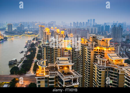 Fuzhou, China cityscape on the Min River. Stock Photo