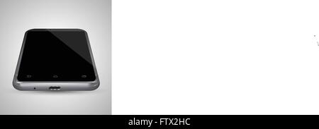 New realistic mobile phone smartphone collection iphon style mockups with blank screen isolated on white background. Vector illu Stock Vector