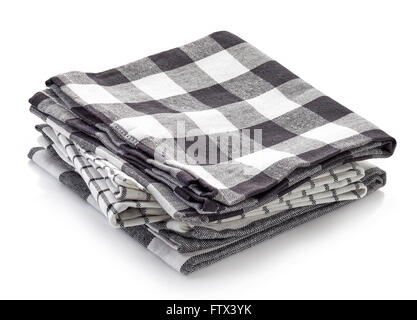 Kitchen towels isolated on white background Stock Photo