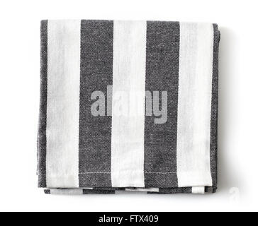 Stripped kitchen towel isolated on white background, top view Stock Photo