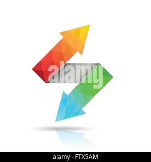 Two way arrows up and down directions consisting of triangles. Vector illustration. Stock Vector