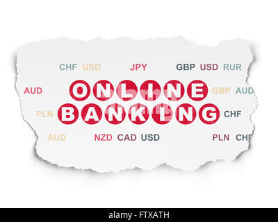 Banking concept: Online Banking on Torn Paper background Stock Photo ...