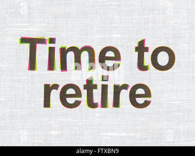 Timeline concept: Time To Retire on fabric texture background Stock Photo