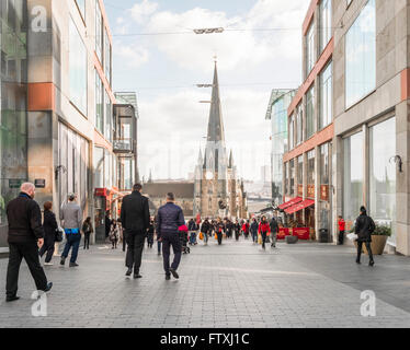 The Bullring Shopping Centre, Birmingham, with St. Martins Church. Stock Photo