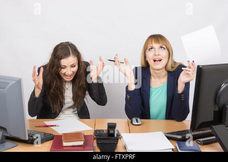 Two employee in the office and express rabost relief Stock Photo