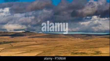 Stormy cloud rolling over hills in English country side. Stock Photo