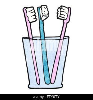 freehand drawn cartoon glass and toothbrushes Stock Vector Image & Art ...