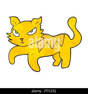 freehand textured cartoon cat Stock Vector