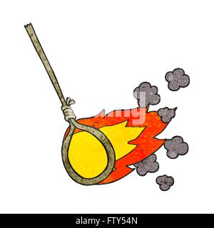freehand textured cartoon flaming noose Stock Vector