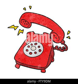 freehand drawn texture cartoon ringing telephone Stock Vector