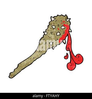 freehand drawn texture cartoon bloody stone age club Stock Vector