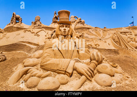 Portugal, Algarve, Faro district, Pera, Willy Wonka sculpture at the FIESA International Sand Festival Stock Photo
