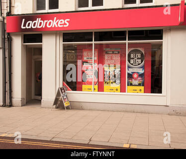 Front exterior of Ladbroke betting office in Bishop Auckland,Co.Durham Stock Photo