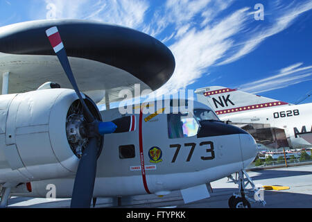 E-1B Tracerat Intrepid Sea, Air & Space Museum in New York City (USA) Stock Photo