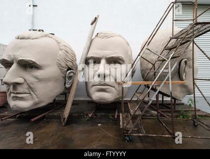 March 30, 2016 - Houston, Texas, U.S. -  Presidential heads by sculptor David Adickes are stored at the Adickes Sculpturworx Studio until a time when a permanent home is found for them.(Credit Image: © Brian Cahn via ZUMA Wire) Stock Photo
